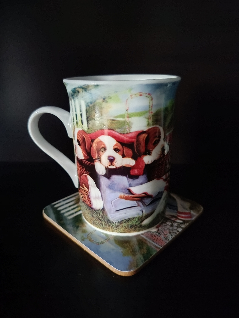 Collectible Puppies "Time for Tea" Ceramic Mug & Coaster Set - Picture 8 of 9